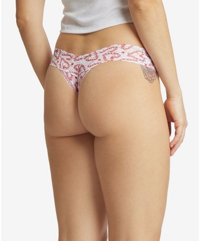 Low-Rise Printed Lace Thong Candy Cane $13.25 Panty