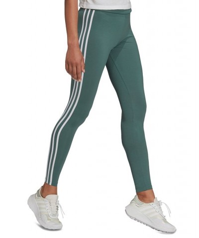 Women's 3-Stripes Full Leggings Green $30.00 Pants