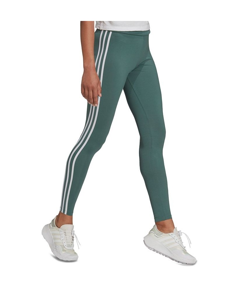 Women's 3-Stripes Full Leggings Green $30.00 Pants