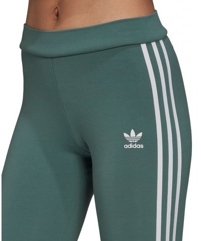 Women's 3-Stripes Full Leggings Green $30.00 Pants