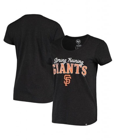 Women's Black San Francisco Giants Spring Training Faded Script Scoop Neck T-shirt Black $18.00 Tops