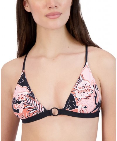 On Your Tracks Printed Triangle Bikini Top Peach Tracks $41.04 Swimsuits