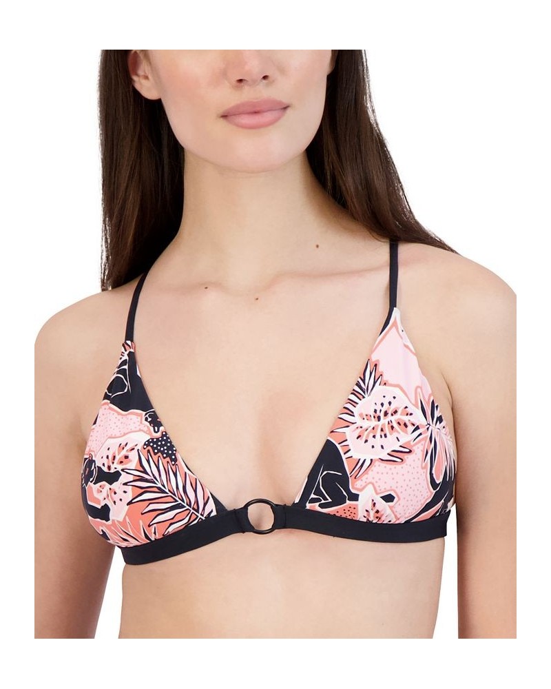 On Your Tracks Printed Triangle Bikini Top Peach Tracks $41.04 Swimsuits