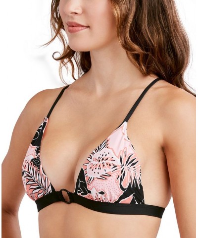 On Your Tracks Printed Triangle Bikini Top Peach Tracks $41.04 Swimsuits