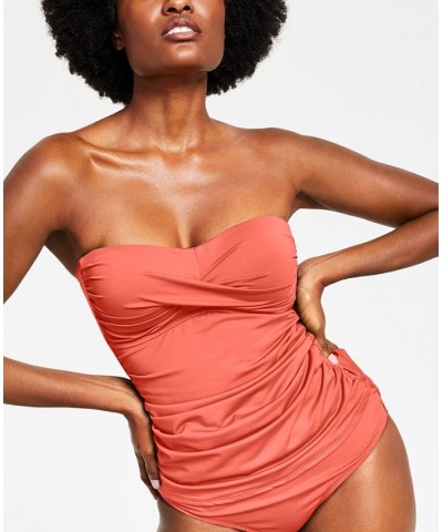 Twist Front Tankini Top & Side-Tie Bottoms Juicy Coral $31.50 Swimsuits