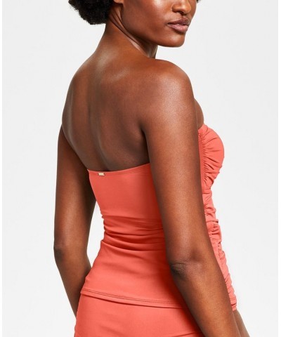 Twist Front Tankini Top & Side-Tie Bottoms Juicy Coral $31.50 Swimsuits