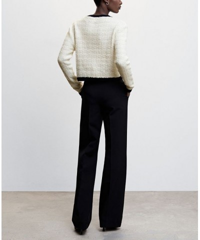 Women's Pocket Tweed Cardigan Off White $36.00 Sweaters