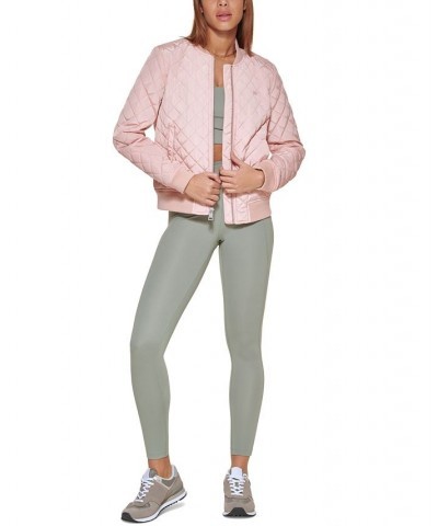 Diamond Quilted Bomber Jacket Rose Mist $37.80 Jackets