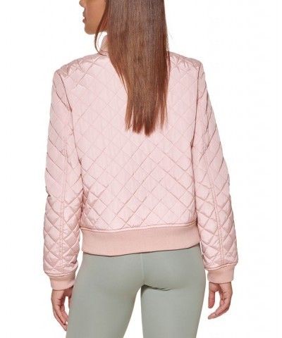 Diamond Quilted Bomber Jacket Rose Mist $37.80 Jackets