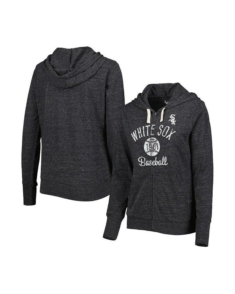 Women's Black Chicago White Sox Training Camp Tri-Blend Full-Zip Hoodie Black $32.00 Sweatshirts