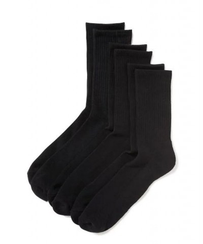 Women's Ribbed Crew Socks Pack of 3 Black $15.60 Socks