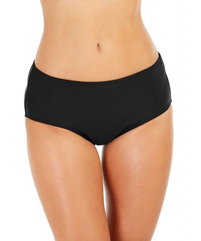 Women's High-Neck Cross-Back Tankini Top & Solid Bikini Bottoms Black $44.88 Swimsuits