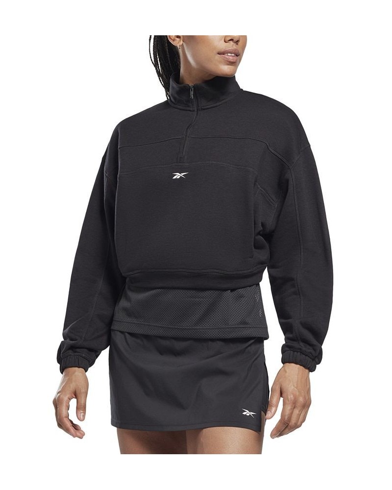 Women's Workout Ready Quarter-Zip Sweatshirt Black $26.22 Tops