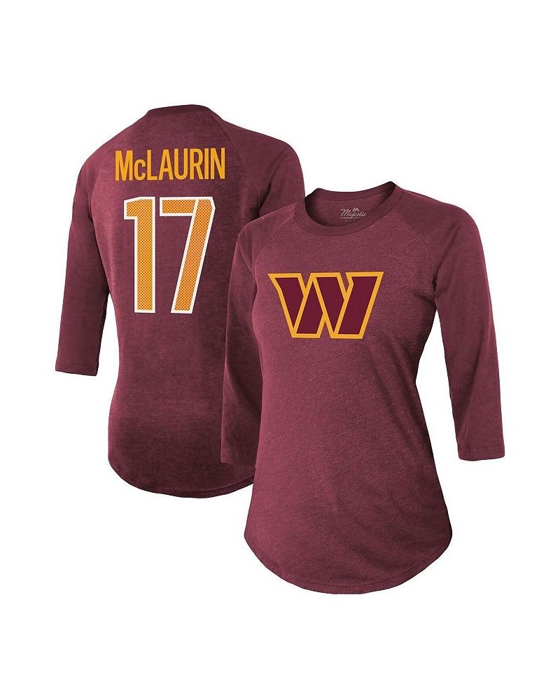 Women's Threads Terry McLaurin Burgundy Washington Commanders Name & Number Raglan 3/4 Sleeve T-shirt Burgundy $29.40 Tops