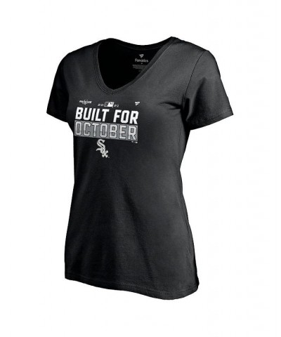 Women's Branded Black Chicago White Sox 2021 Postseason Locker Room Plus Size V-Neck T-shirt Black $17.10 Tops