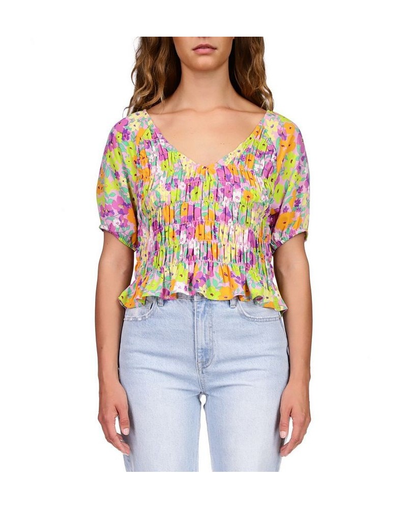 Women's V-Neck Smocked Waist Top Fresh Garden $41.83 Tops