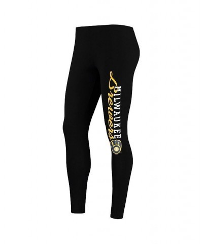 Women's White Black Milwaukee Brewers Sonata Tank Top and Leggings Set White $29.76 Pajama