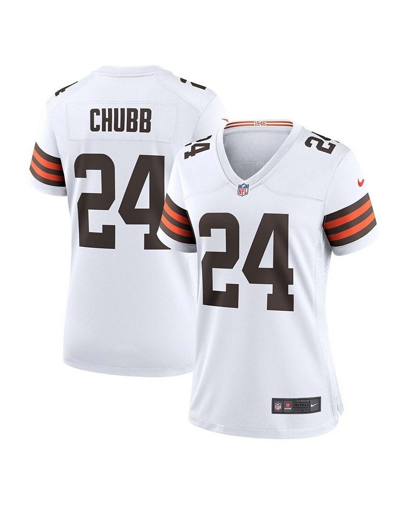 Women's Nick Chubb White Cleveland Browns Game Jersey White $58.80 Jersey