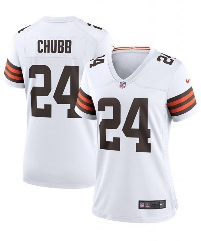 Women's Nick Chubb White Cleveland Browns Game Jersey White $58.80 Jersey