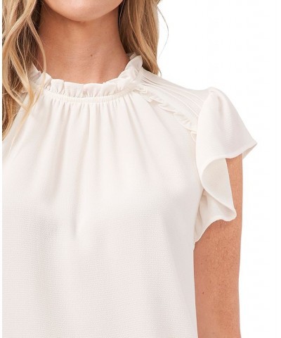 Women's Ruffled Flutter-Sleeve Top & Printed Pleated Skirt White $26.98 Skirts