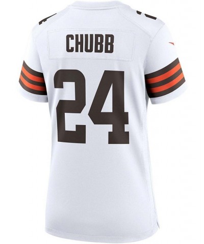 Women's Nick Chubb White Cleveland Browns Game Jersey White $58.80 Jersey