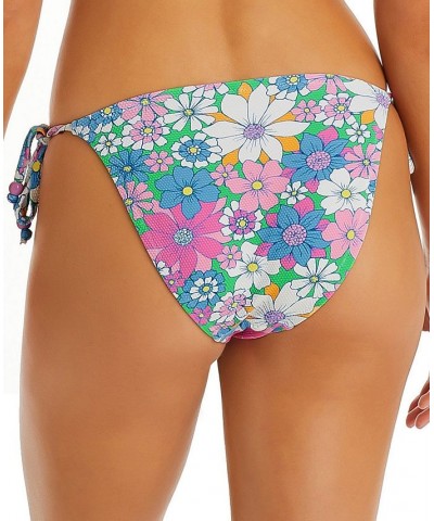 Women's Sweet Daisy Heart-Detail Side-Tie Bikini Bottoms Multi $24.00 Swimsuits