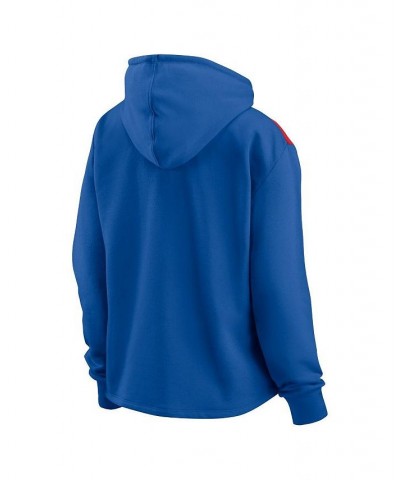 Women's Branded Royal Chicago Cubs Iconic Overslide Color-Block Quarter-Zip Hoodie Royal $31.50 Sweatshirts