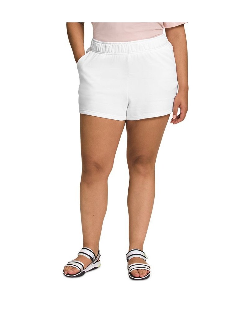 Plus Size Mid-Rise Half Dome Fleece Shorts Tnf White/tnf Black $33.00 Shorts