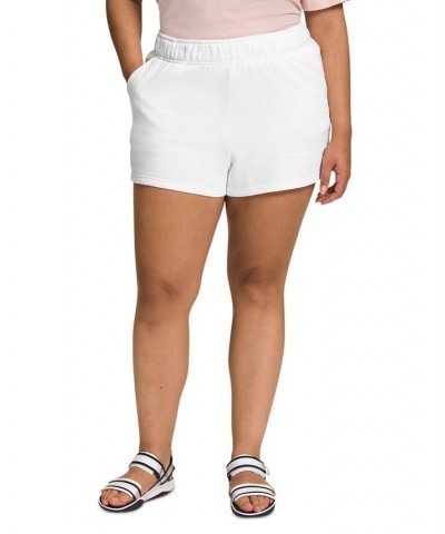 Plus Size Mid-Rise Half Dome Fleece Shorts Tnf White/tnf Black $33.00 Shorts