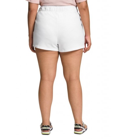 Plus Size Mid-Rise Half Dome Fleece Shorts Tnf White/tnf Black $33.00 Shorts