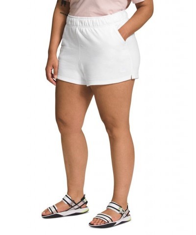 Plus Size Mid-Rise Half Dome Fleece Shorts Tnf White/tnf Black $33.00 Shorts