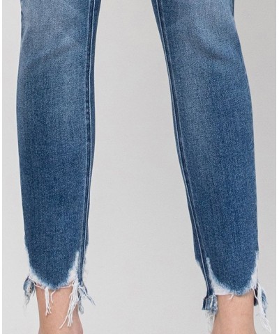 Women's High Rise Ankle Skinny Jeans with Hem Details Medium Blue $36.51 Jeans