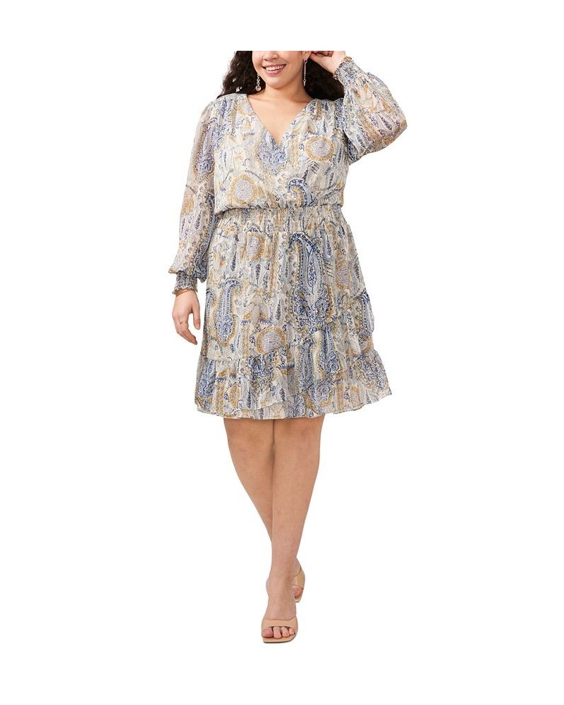 Plus Size Printed Crossover Smocked-Waist Ruffled Dress CREAM MULTI $36.34 Dresses