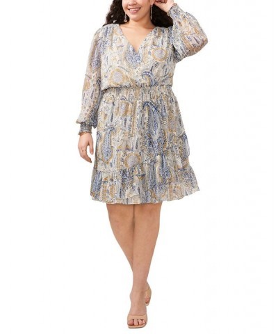 Plus Size Printed Crossover Smocked-Waist Ruffled Dress CREAM MULTI $36.34 Dresses