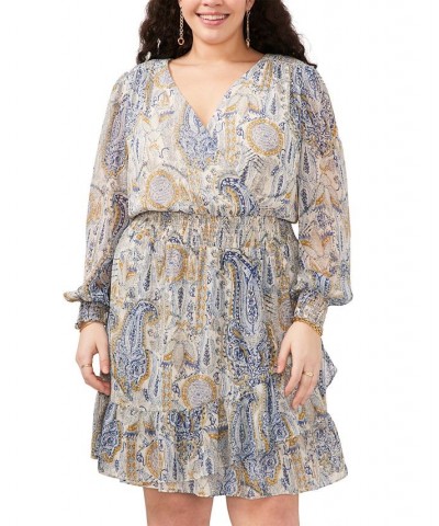 Plus Size Printed Crossover Smocked-Waist Ruffled Dress CREAM MULTI $36.34 Dresses