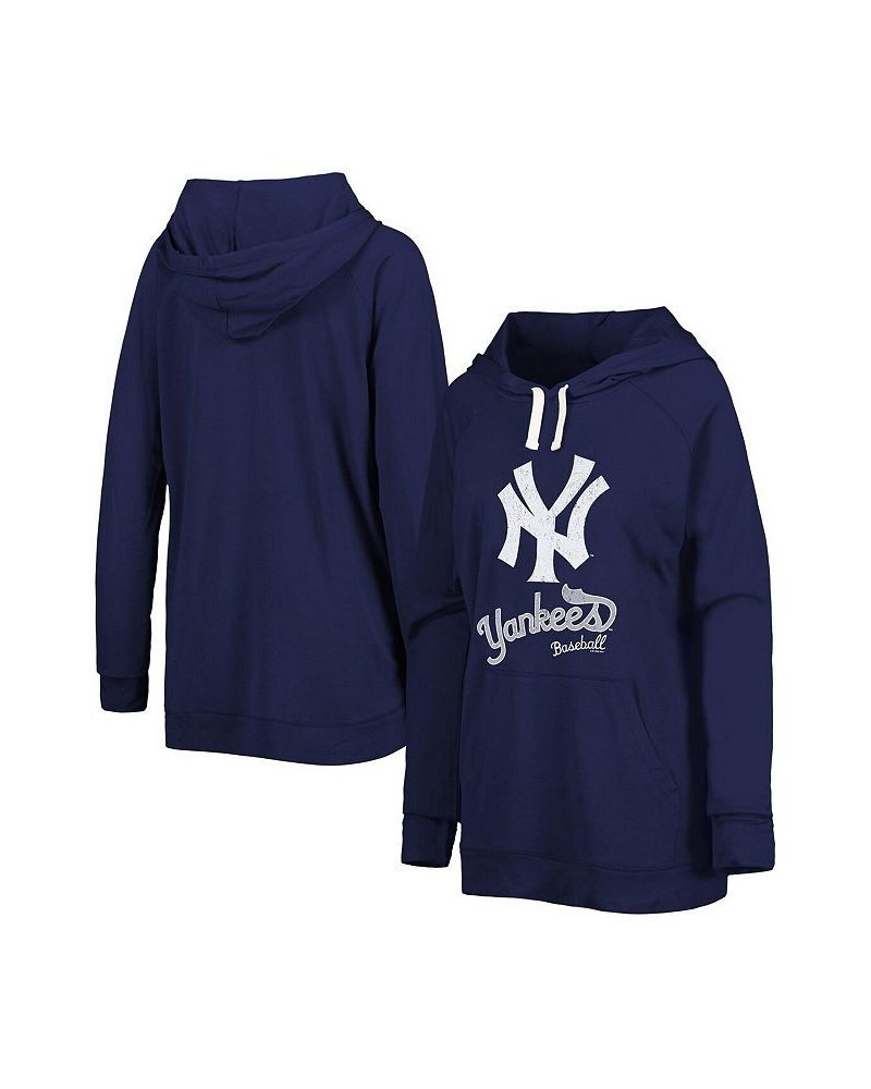 Women's Navy New York Yankees Pre-Game Raglan Pullover Hoodie Navy $41.59 Sweatshirts