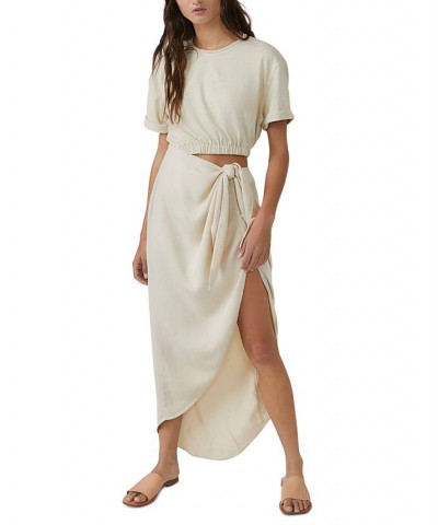 Women's Rae Tie-Waist Waist-Cutout Maxi Dress White $71.20 Dresses