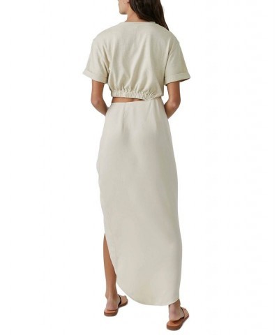 Women's Rae Tie-Waist Waist-Cutout Maxi Dress White $71.20 Dresses