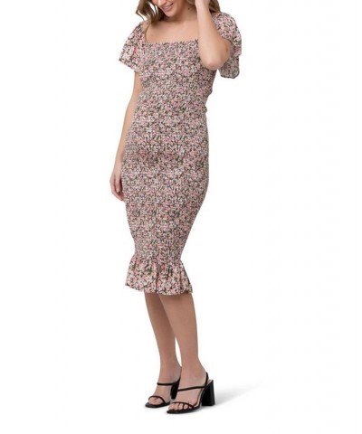 Sophia Floral Shirred Midi Dress Black $57.81 Dresses