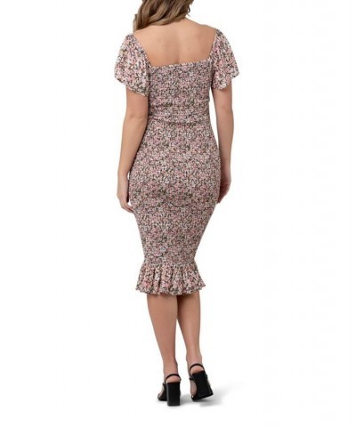 Sophia Floral Shirred Midi Dress Black $57.81 Dresses