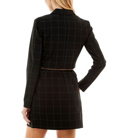 Juniors' Plaid 2-Pc. Blazer & Skirt Set Black/White $20.27 Outfits