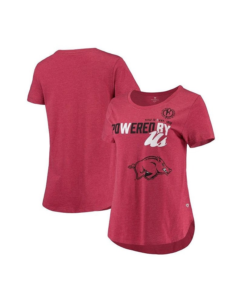 Women's Heathered Cardinal Arkansas Razorbacks PoWered By Title IX T-shirt Heathered Cardinal $18.89 Tops