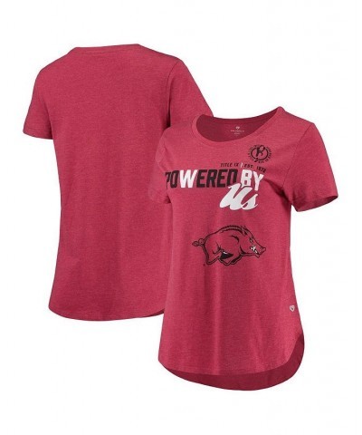 Women's Heathered Cardinal Arkansas Razorbacks PoWered By Title IX T-shirt Heathered Cardinal $18.89 Tops