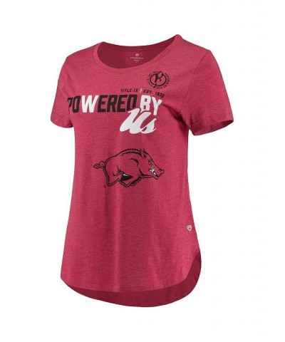 Women's Heathered Cardinal Arkansas Razorbacks PoWered By Title IX T-shirt Heathered Cardinal $18.89 Tops