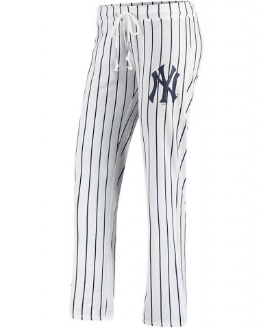 Women's White New York Yankees Vigor Pinstripe Sleep Pant White $24.74 Pajama