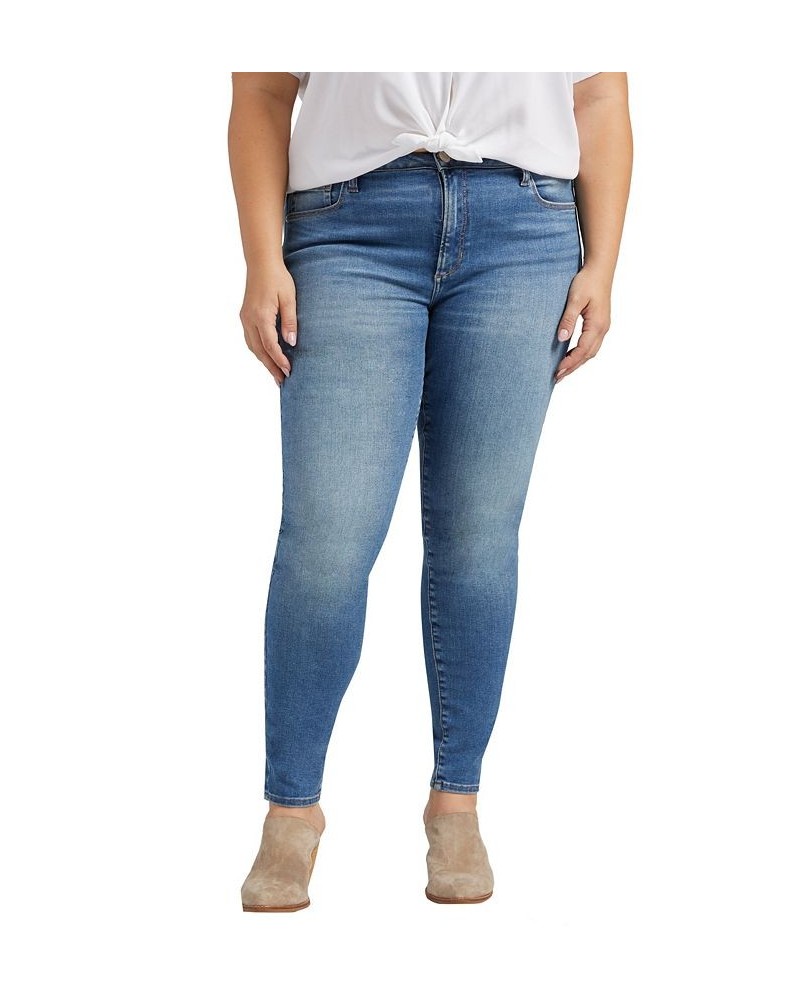 Plus Size One Size Fits Two Forever Stretch High Rise Skinny Jeans Indigo Blue $39.48 Jeans