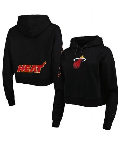 Women's Black Miami Heat Classic Fleece Cropped Pullover Hoodie Black $34.00 Sweatshirts