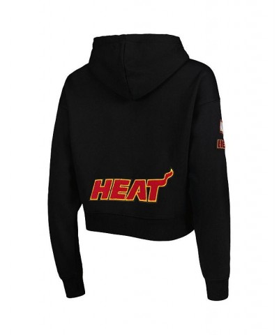 Women's Black Miami Heat Classic Fleece Cropped Pullover Hoodie Black $34.00 Sweatshirts