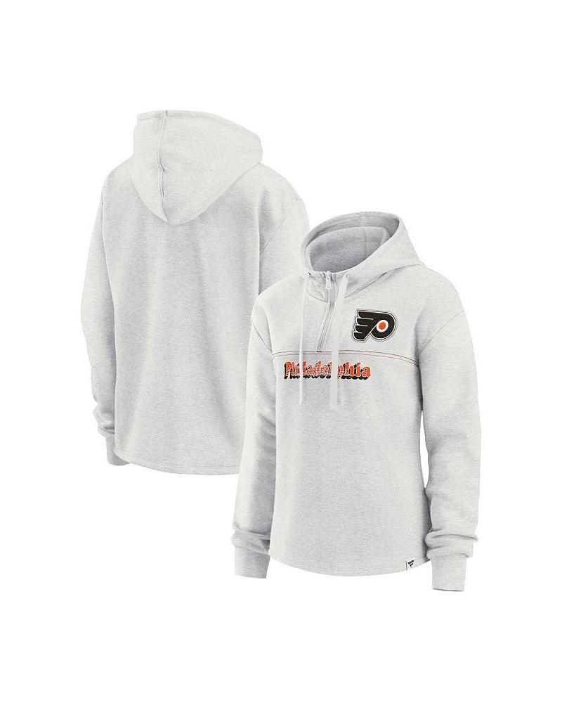 Women's Branded Ash Philadelphia Flyers True Classics Legacy Quarter-Zip Hoodie Ash $34.30 Sweatshirts