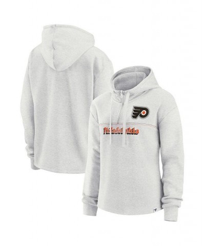 Women's Branded Ash Philadelphia Flyers True Classics Legacy Quarter-Zip Hoodie Ash $34.30 Sweatshirts